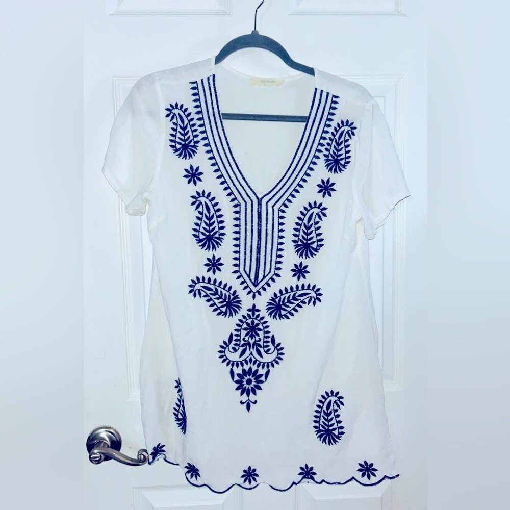 Solitaire Swim Embroidered Beach Coverup Size Small